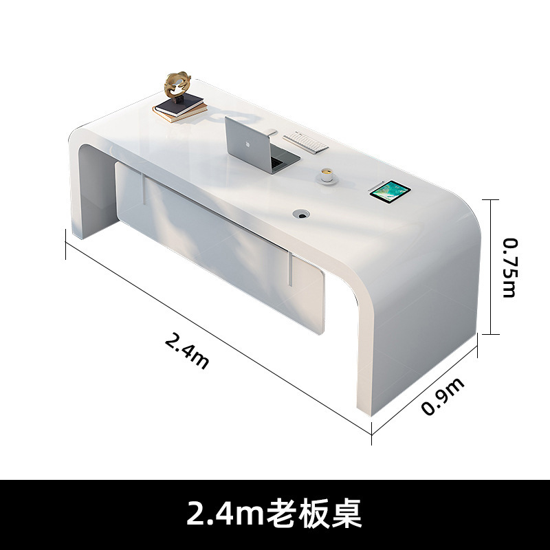 上司のテーブルはシンプルで現代的な塗装の大班台ファッションマネージャーの机の家庭用コンピュータのテーブルと椅子の組み合わせです。|undefined