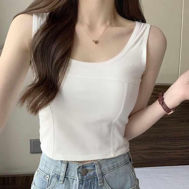 Solid color base tank top sleevless