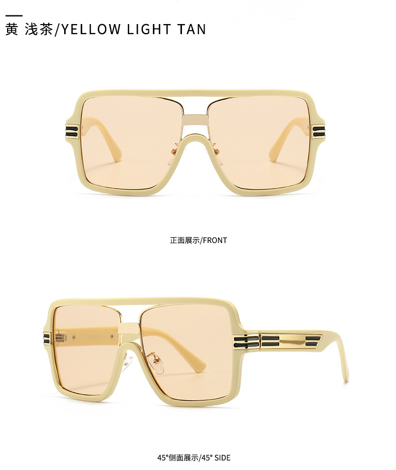 Cross-border Large Frame Flat Top Sunglasses Trend Modern Retro Sunglasses display picture 6