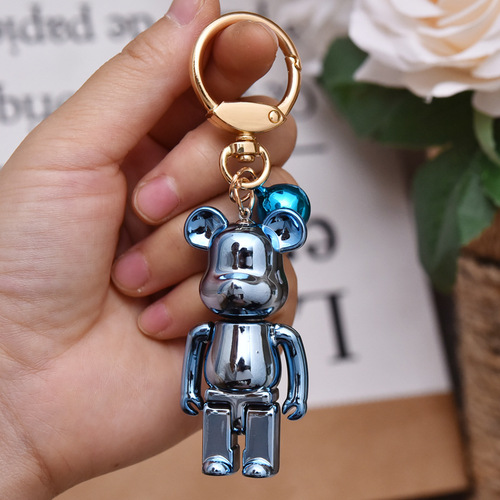 New style acrylic mirror violent bear keychain fashionable men's and women's car key chain pendant bag small pendant