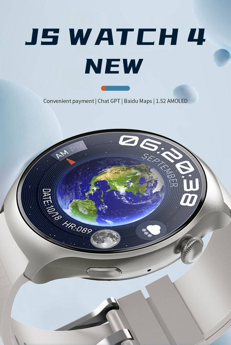 JS Watch4 Smart Watch, chiamata Bluetooth tramite codice auto Alipay_voghion.com
