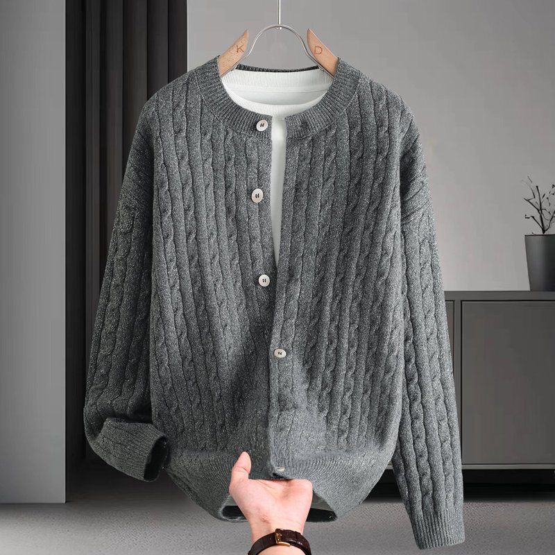 Fashionable Casual Youth Men's Clothing 2026 Autumn/Winter New Knitted Cardigan Men's Sweater Top Fashionable Casual Youth Men's Clothing 2026 Autumn/Winter New Knitted Cardigan Men's Sweater Top