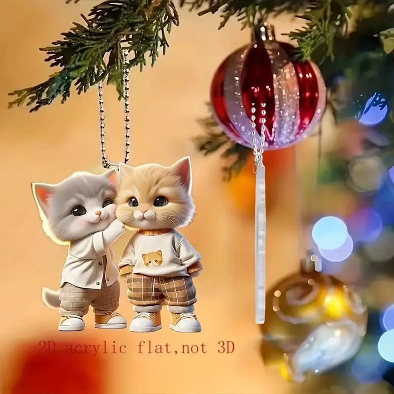 Nuevo material acrílico de gato lindo transfronterizo, accesorios de mochila para coche plano, decoración del hogar