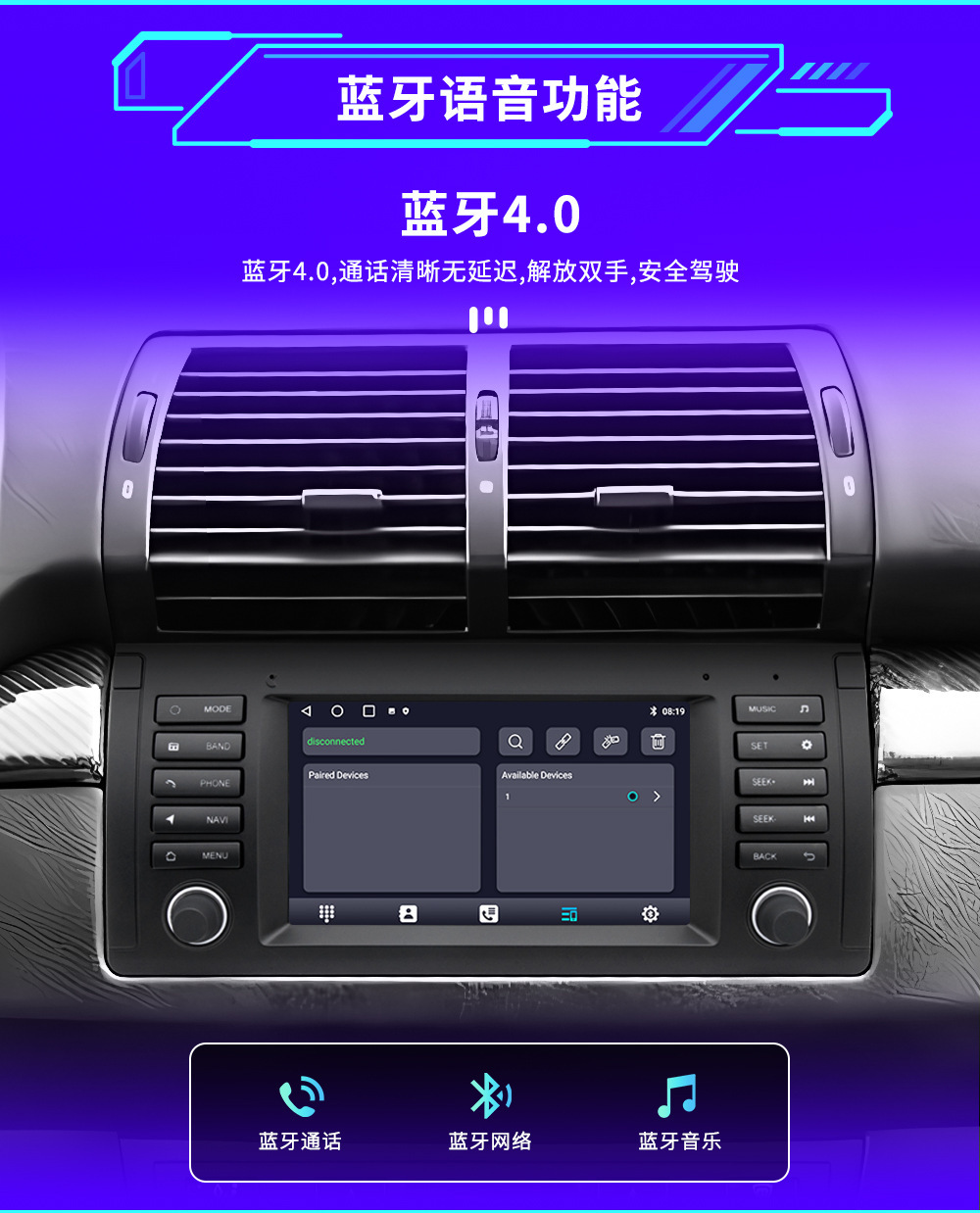 7-inch 5 Series E39X5M5 Android Car Navigation Radio Bluetooth Carplay All-in-One Device