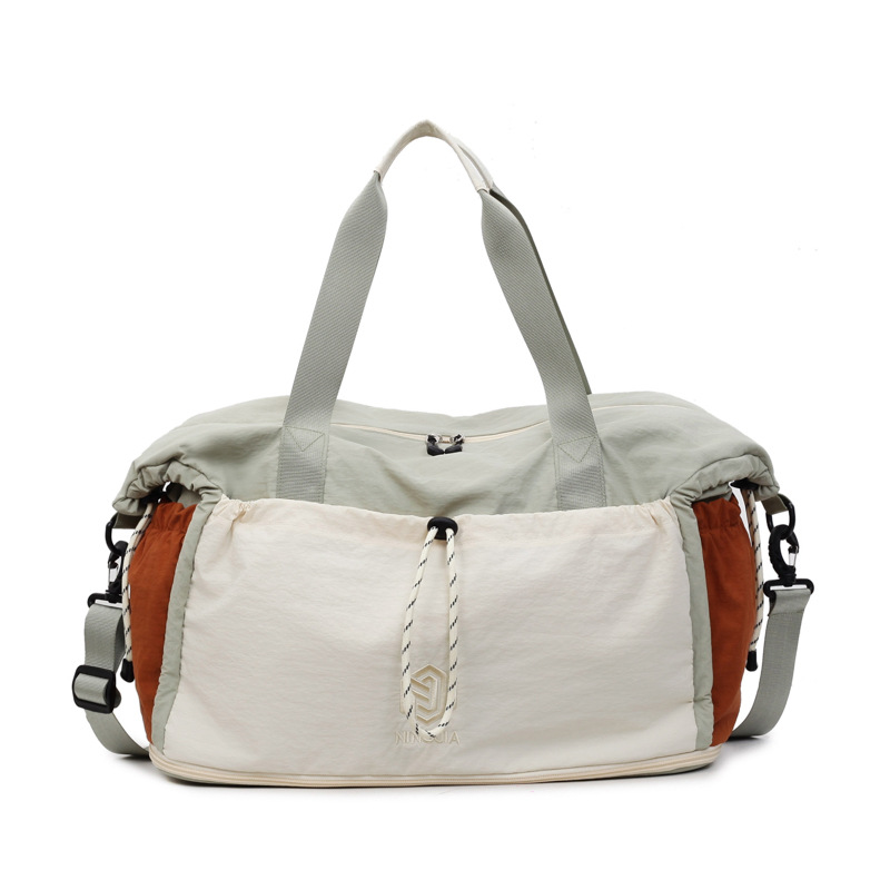 Bolsa de viaje corto, bolsa de fitness ligera transpirable para mujeres, separación seca y húmeda, movimiento de gran capacidad, mochila de hombro.