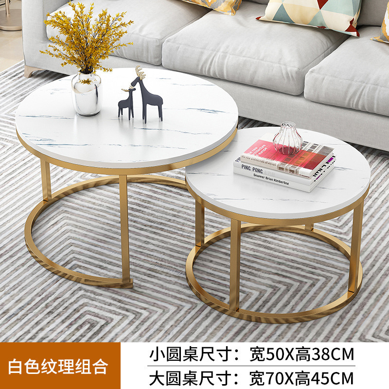 골드 프레임+화이트 대리석 표면 50*50*38+70*70*45