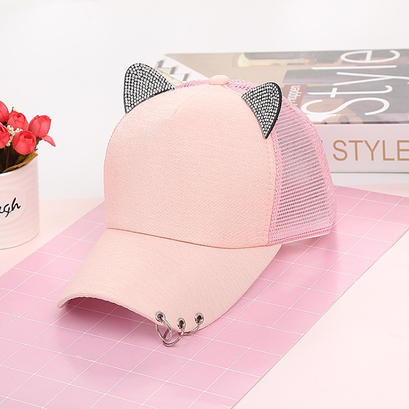 Women's Hip-hop Streetwear Solid Color Rhinestone Curved Eaves Baseball Cap display picture 2