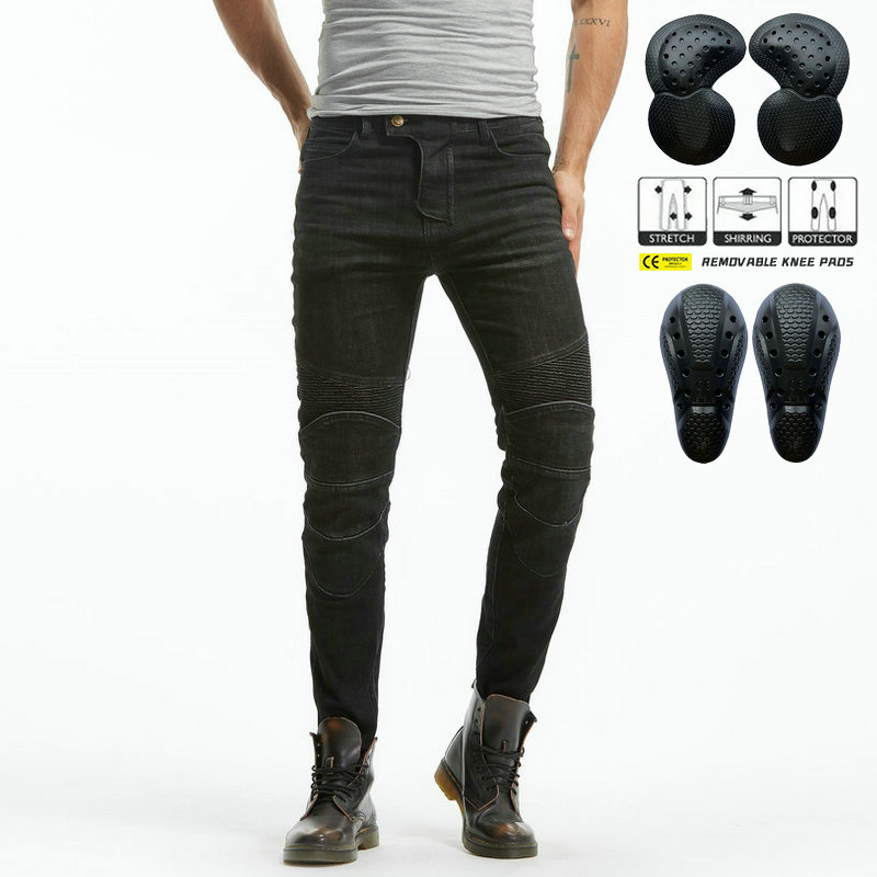 Loong biker motocicleta jeans hombres retro angustiado casual motocicleta stretch Riding Knight anti-caída Pantalones