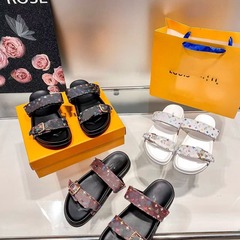 Donkey Family ベルトバックル厚底スリッパ女性用 2025 夏老眼文字カジュアル多用途ビーチ大きいサイズスリッパ