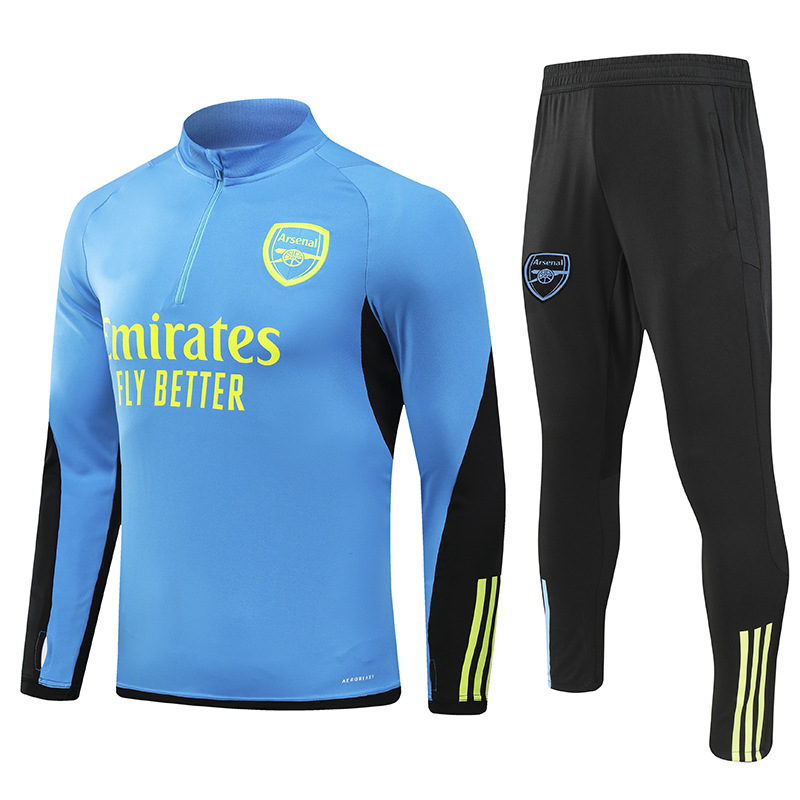 2324 Jersey del Arsenal Traje de uniforme de fútbol de manga larga azul claro Traje de uniforme de entrenamiento de otoño e invierno para hombres