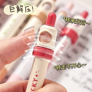 Turn around to decompress gel pen high color value ins national style good-looking black ink pen junior high school students black pen press carbon