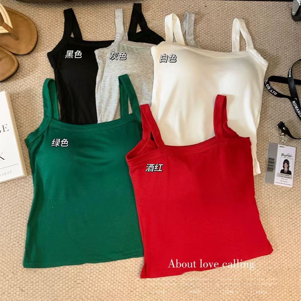 Сладкая горячая девушка сплошной цвет красивая задняя резьба камзол жилет женская весна и лето тонкая с нагрудным ковриком нижнее белье модное внутреннее и наружное