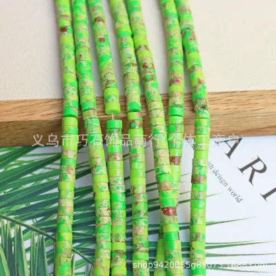 Zərgərlik ara hissələri: Spacer Beads DIY Jewelry Accessories - synthetic-grass-green-emperor-stone-36mm