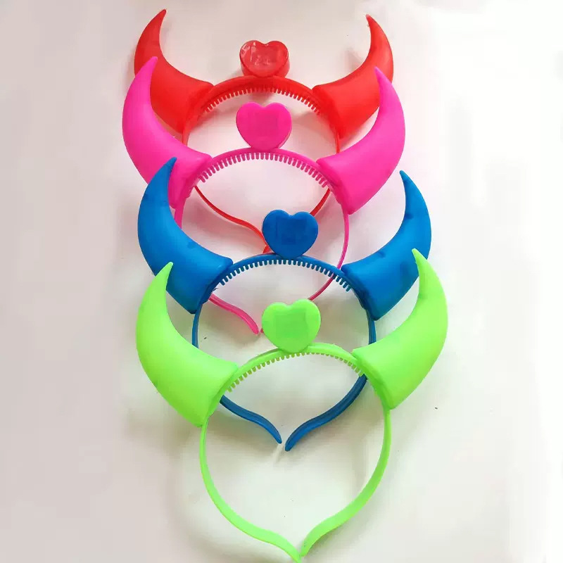 Amazon comercio exterior concierto brillo animador cabello tocado de cuerno de buey para niños corpos de cabello jardín de infantes