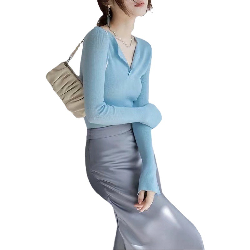 MZOMXL優しい風の上着春秋の新型の優雅な百合の怠惰な風のデザイン感のシンプルなニットの女性の上着