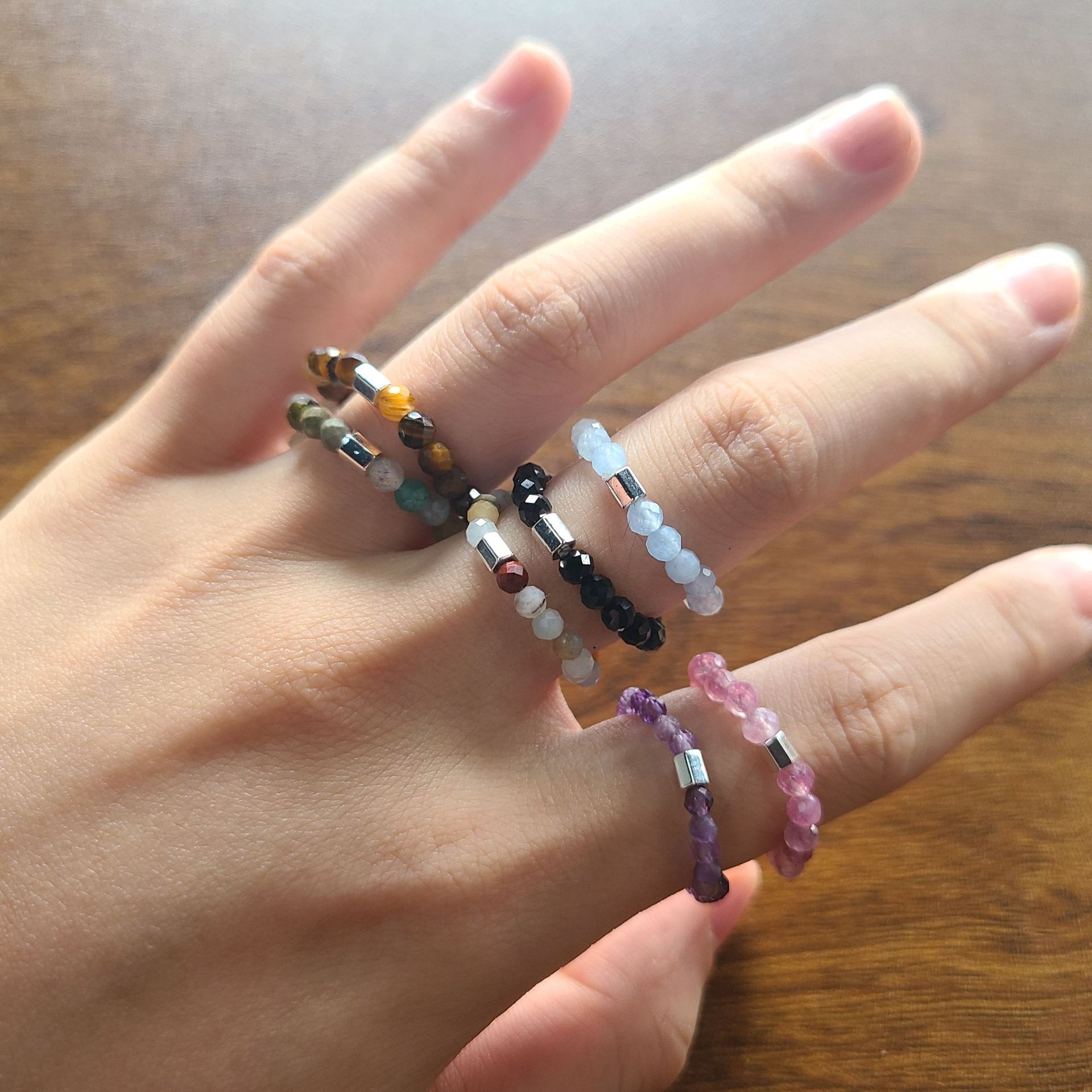 Wholesale Simple Style Geometric Natural Stone Rings display picture 4