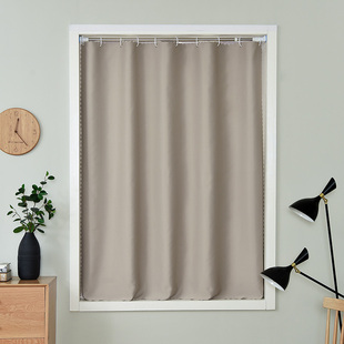 Simple Small Curtain Punch-free Installation Bay Window Short Curtain Shading 2022 New Dormitory Shading Cloth Telescopic Rod Full