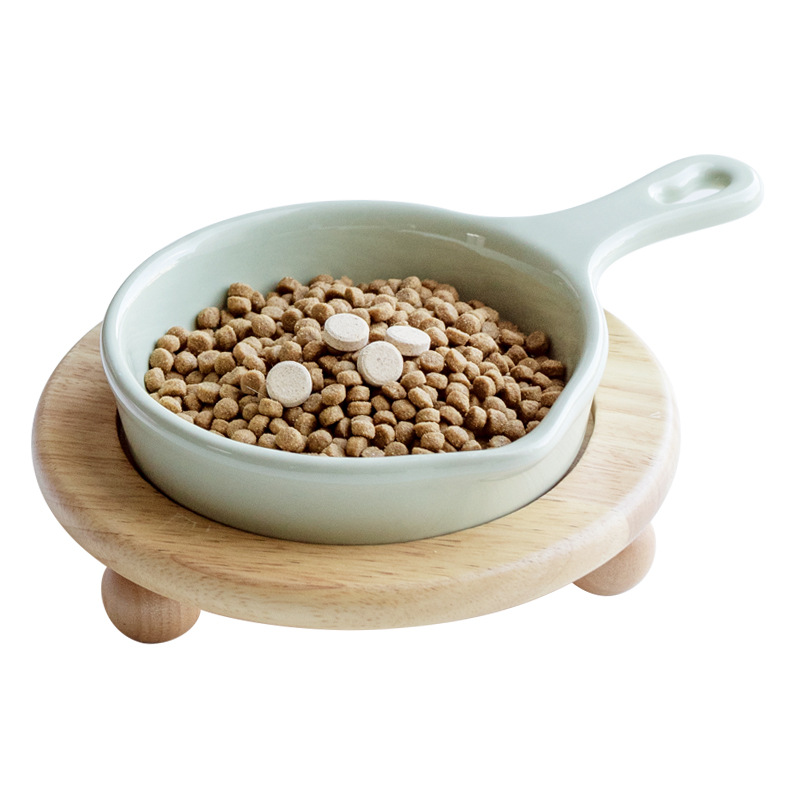 Cerámica para gatos cuenco de agua para proteger la columna vertebral cervical para gatos y perros cuenco de mascotas cuenco de grano bocadillos enlatados cuenco doble cuenco elevación de mesa de comedor