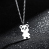 Design necklace, cute brand chain for key bag , pendant, with little bears, simple and elegant design, trend of season, bright catchy style, light luxury style