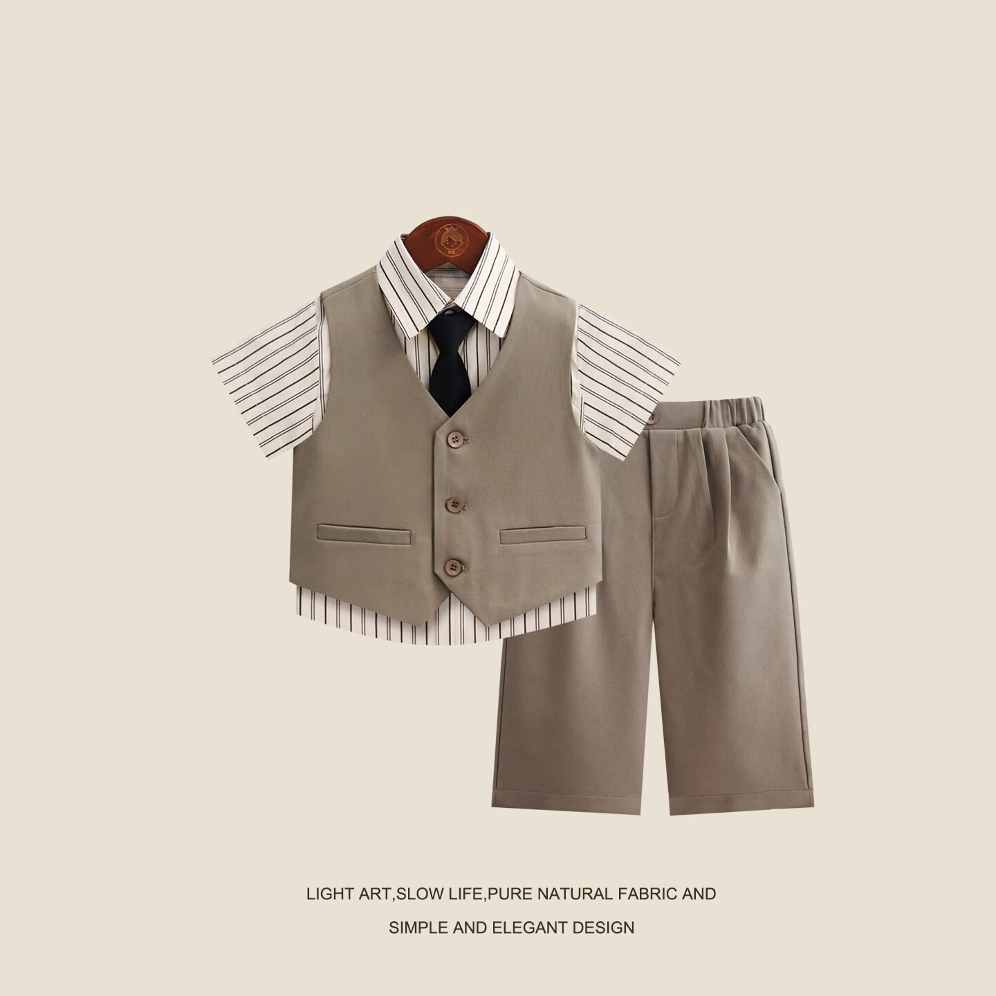 Boys' Formal Summer Suit Set, High-End Children's Flower Boy Outfit, Boy Host's Kindergarten Graduation Suit