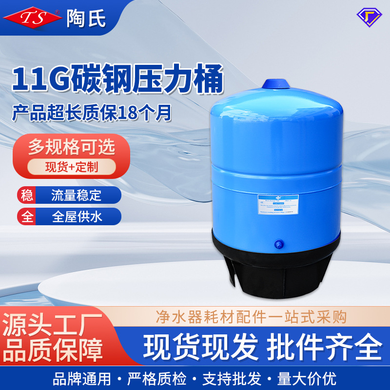 净水器11G压力桶 商用RO反渗透直饮水储水罐纯净水机碳钢储水桶
