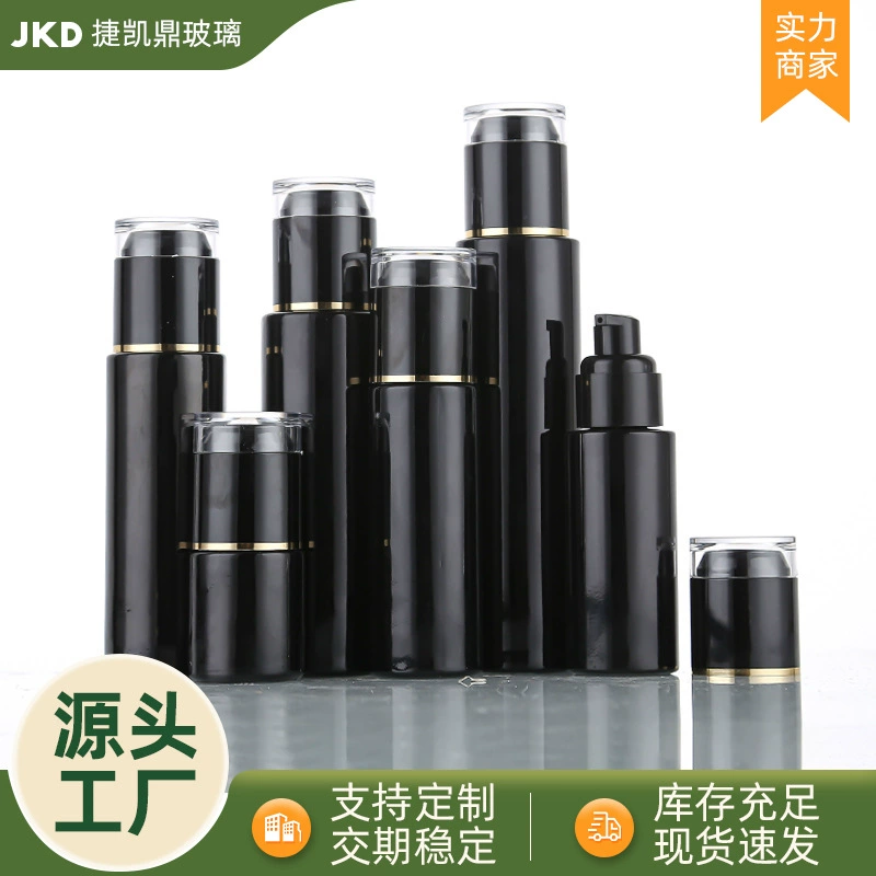 Глянцевый черный стеклянный распылитель, бутылка для крема, косметика, переупакованная бутылка для лосьона, пресс-эссенция, набор средств по уходу за кожей, бутылка, готовая к продаже
