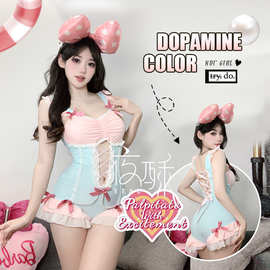 情趣内衣可爱草莓睡衣套装情趣内衣分体家居服性感纯欲风制服诱惑