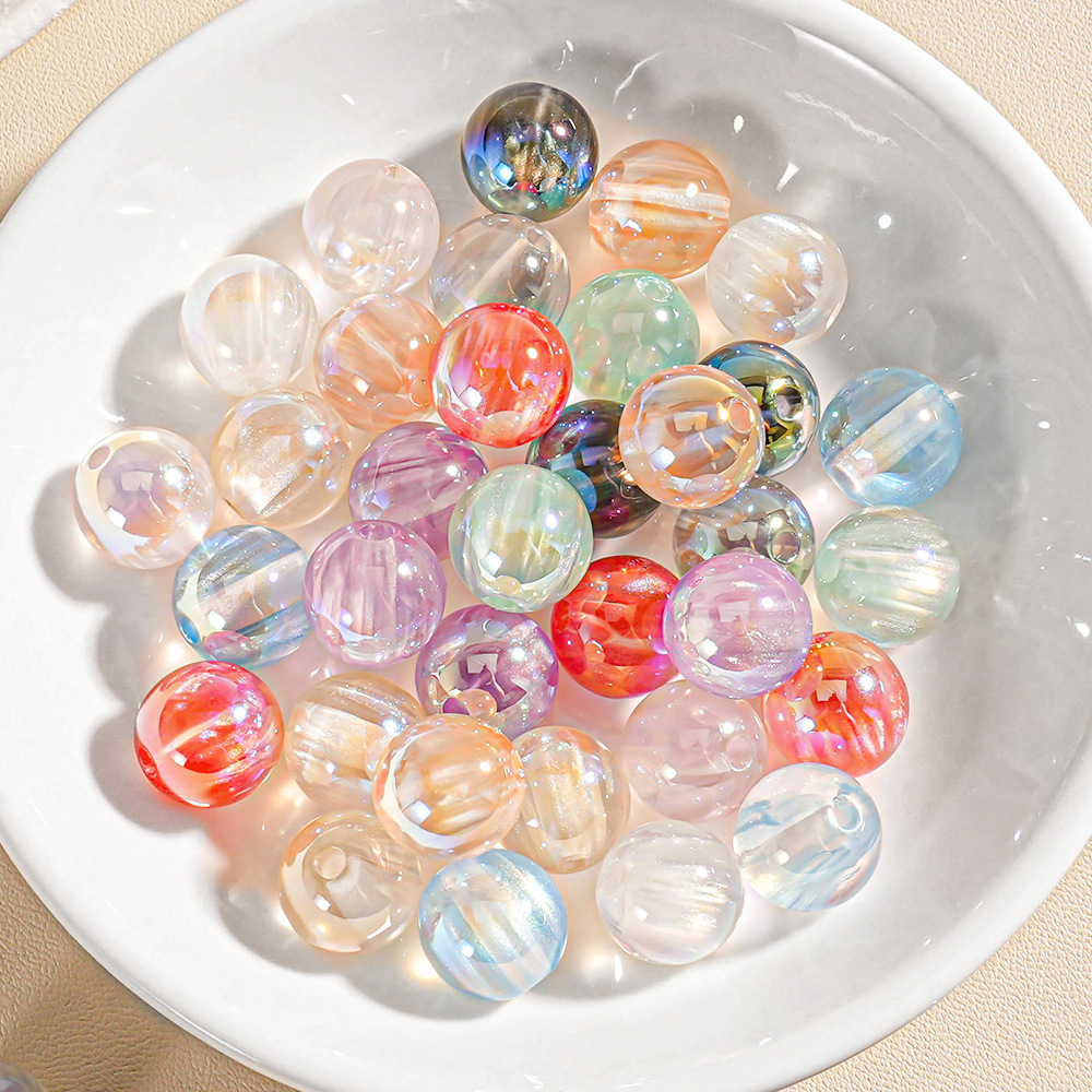 【20-30 piezas】Cuentas brillantes finas para manualidades, cuentas con orificio para cadena de teléfono, accesorios para cuentas, piezas pequeñas al por mayor