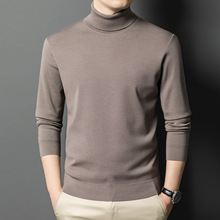精纺澳毛男士羊毛衫 2025冬季新款中青年时尚休闲高领加厚毛衣T恤