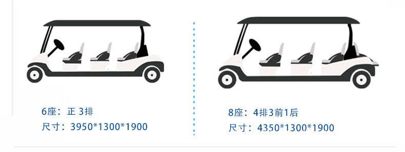 Electric golf cart course walking 2-4-6-8 scenic spots sightseeing bus hotel resort reception