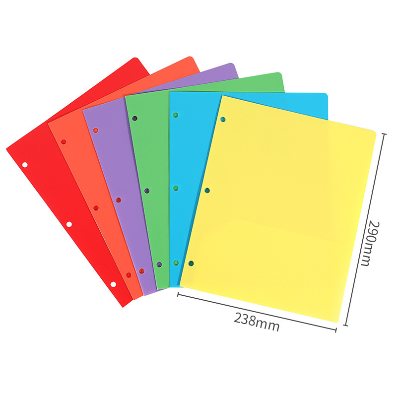 Carpeta de 3 agujeros (6 colores mixtos) - el tamaño de la regla de belleza es un poco más pequeño que el A4