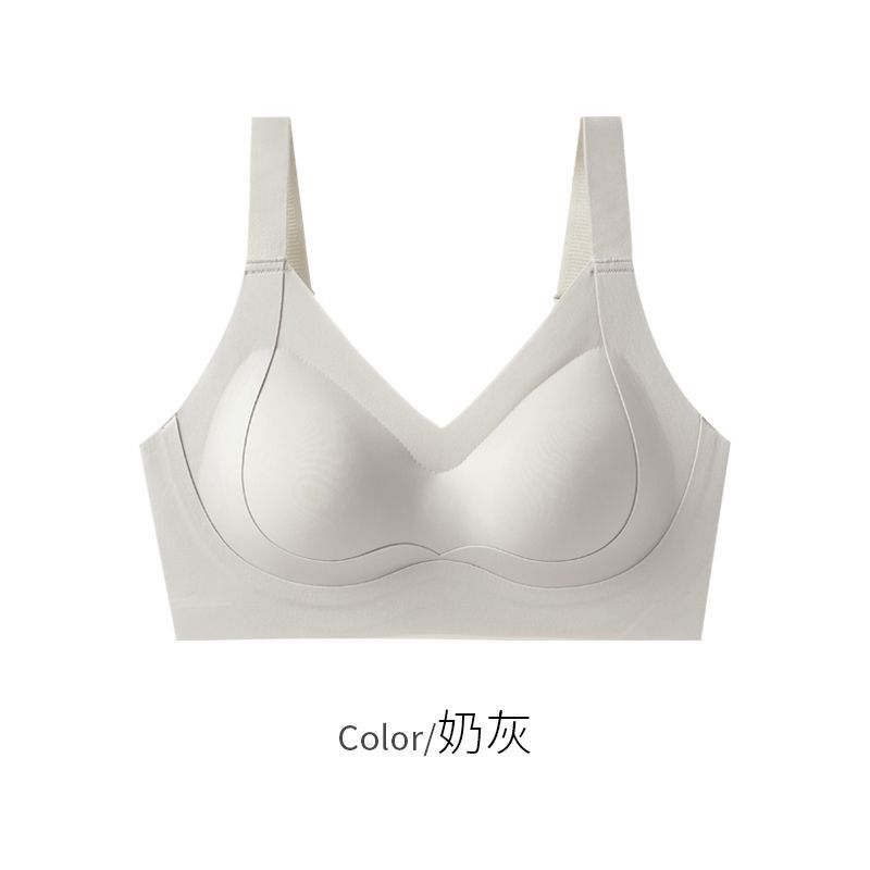 Gran tamaño de ropa interior de elevación para damas gran pecho pequeño sin marca sin anillo de acero sujetador cerrado anti-caída soporte delgado sujetador