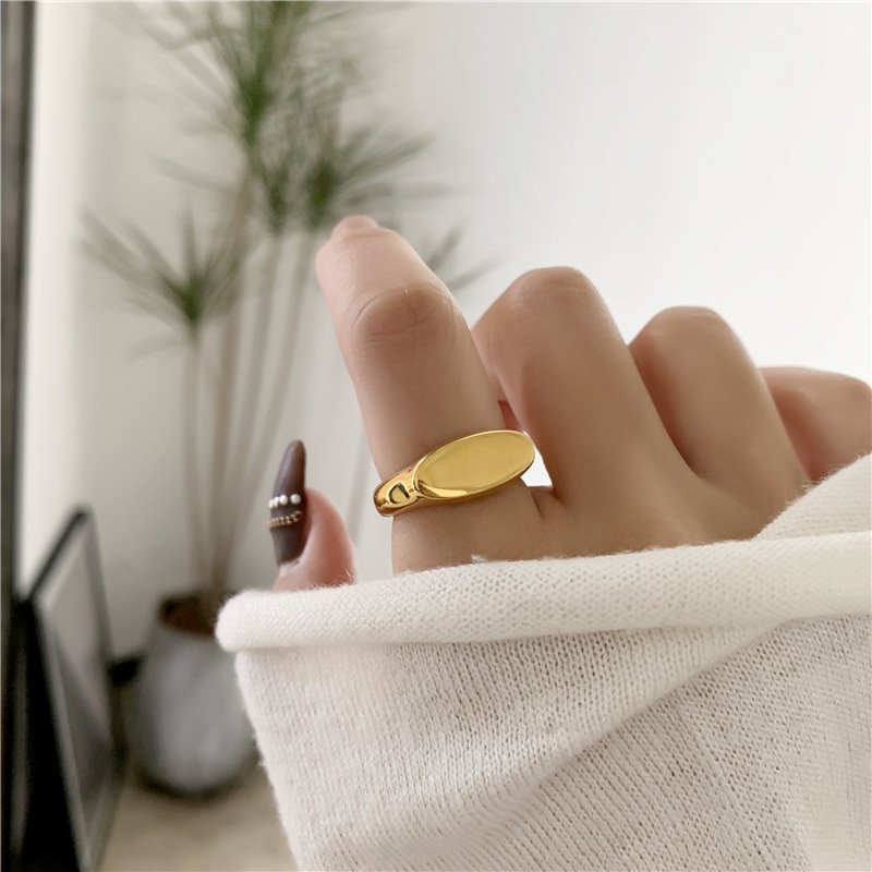 10g Weight Gold Plated Plating Material Rings Classification 1 Piece Quantity Holiday, Daily Occasion Stainless Steel Material Solid Color Pattern Women's Gender Plating Design Simple Style, Commute Style Simple Style Commute Solid Color Stainless Steel Plating Gold Plated Rings 无