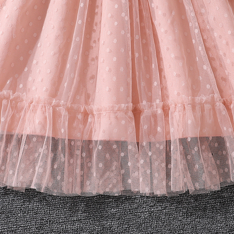 Robe fille à manches longues et dentelle pour la mi-saison_voghion.com