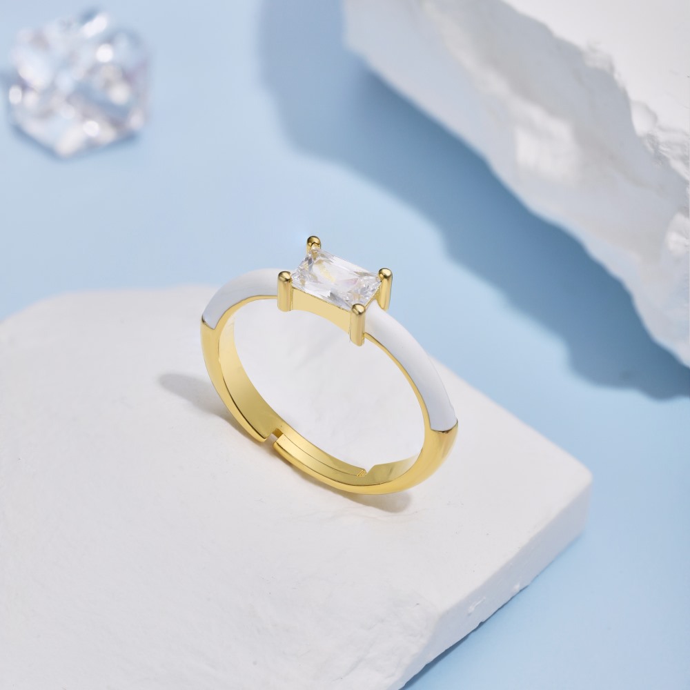 Fashion Geometric Sterling Silver Plating Zircon Open Ring 1 Piece