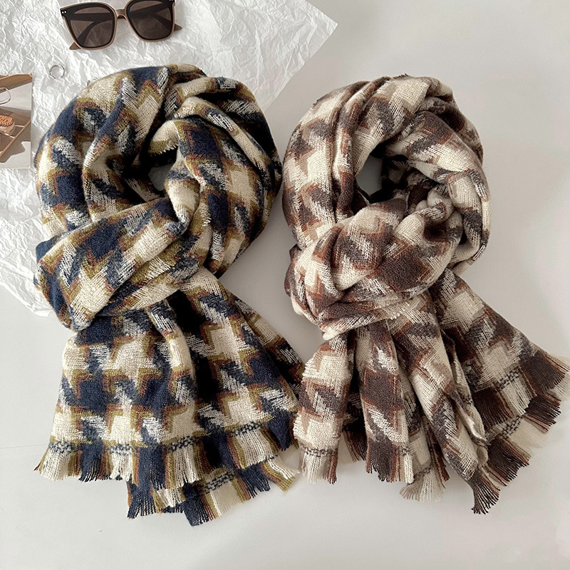 Bufandas de cachemira de imitación de mujeres 2025 invierno de alta calidad espesa alargada bufandas de cuadrilátero caliente bufandas de cuello cubierta chal