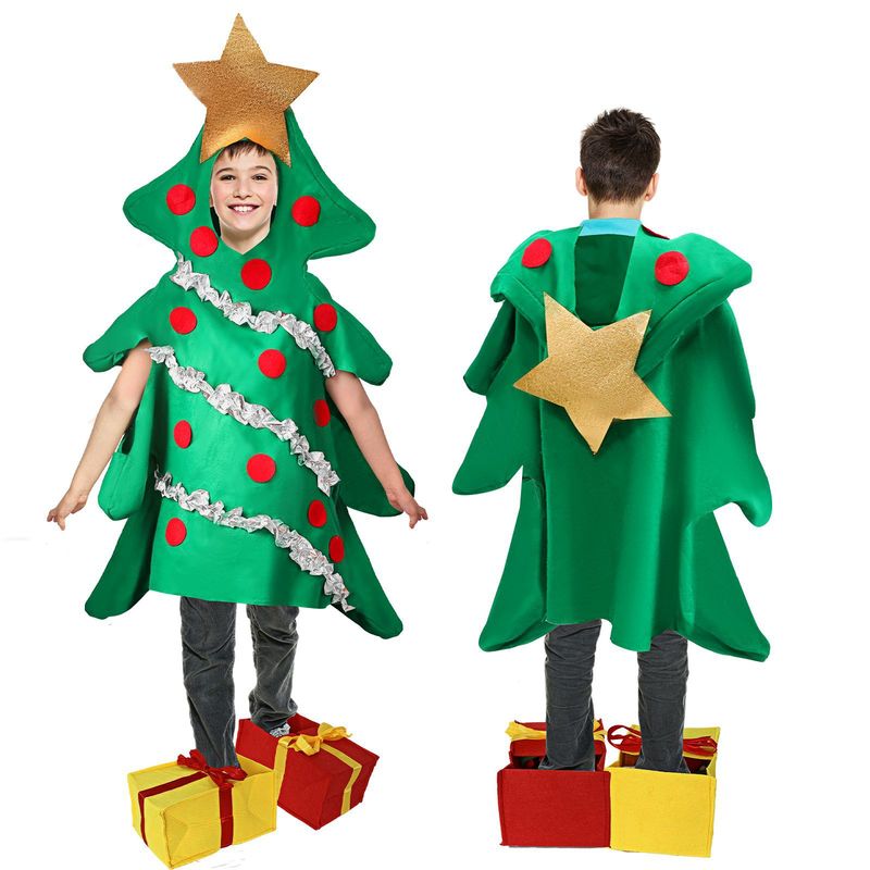 021 新製品クリスマスホット販売ステージパフォーマンス衣装クリスマスツリー人形スーツフットカバーコスプレ|undefined