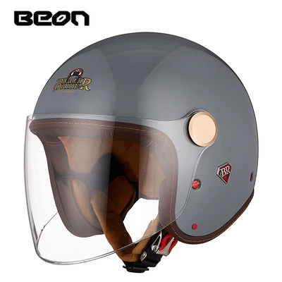 Three-Quarter Half Helmet, Carbon Fiber, Motosiklet kaskı (dəbilqə) - bright-cement-gray-m