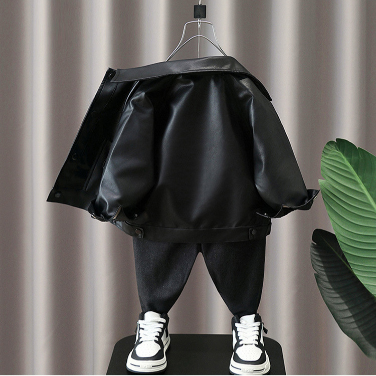 6217 chaqueta de cuero para niños primavera y otoño 2025 nuevo chaqueta de cuero para niños cool y guapo chaqueta de cuero para bebés de otoño