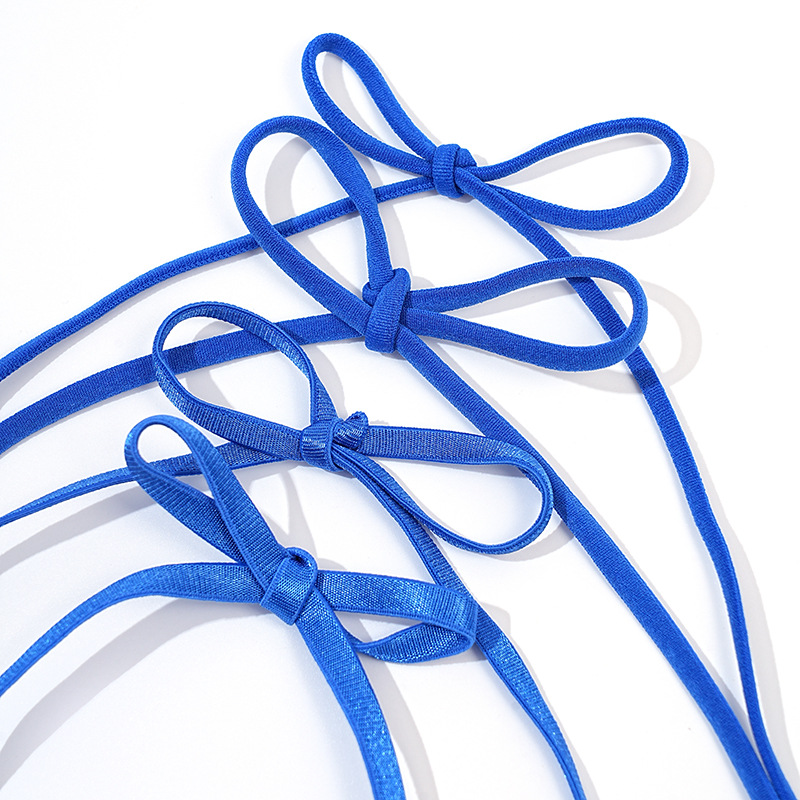 3MM-5mm黑白弹力包心绳肩带橡筋松紧带圆皮筋弹性绳抽绳高弹力