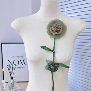 in stock fabric rose flower European and American corsage decorative dress shoes flower accessories handmade corsage three-dimensional flower accessories