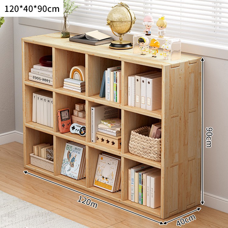 Gabinete de almacenamiento de ventana flotante de madera sólida, estante de balcón, estante contra la pared, armario de almacenamiento de barra larga de una sola capa, estante de piso bajo