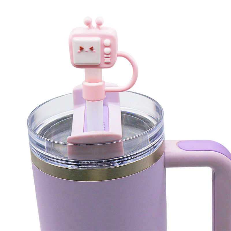 Nuevo producto Transfronterizo Amazon 8-10mm grado de protección ambiental tapa de pajita de PVC cubierta protectora de tubo a prueba de polvo de dibujos animados tridimensional