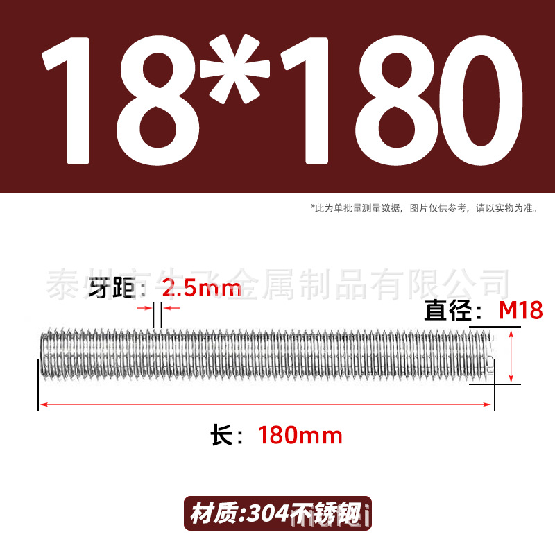 304 acero inoxidable barra de tornillo de tornillo de rosca completa barra de tornillo de perno alargado perno M12M16M18M20 image 139