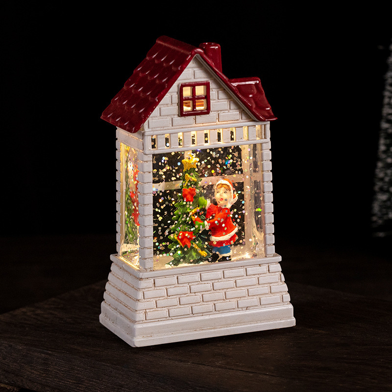 クリスマス装飾サンタナイトライトホワイトヨーロピアンスタイルクリスマス小さな家の装飾品発光クリスマスギフト|undefined
