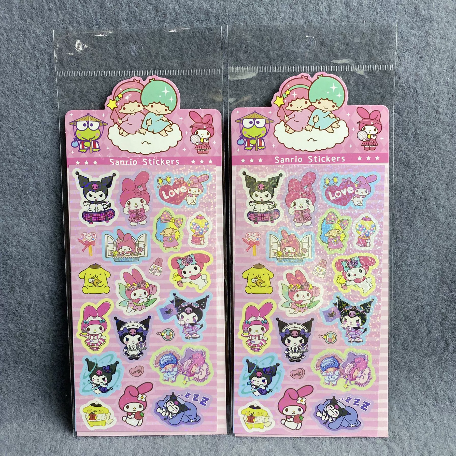 New Sanrio Gudaka sticker laser card cartoon cute DIY diary material sticker kit Kuromi My melody