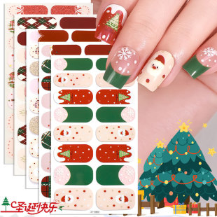 Zhengxiang Source Factory Customized Christmas Nail Polish Film Nail Stickers Snowflake Snowman Christmas Tree Nail Art Stickers Oem