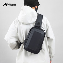 多功能时尚防水防盗斜挎包大学生可充电单肩包男士硬壳胸包便携