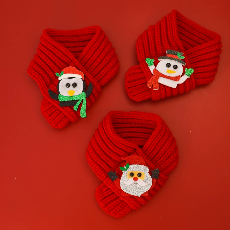 Домашние животные Рождественский праздник трикотажный шарф Красный Новый год Кошка Собака Собака Зооопродукты Теплый милый пингвин