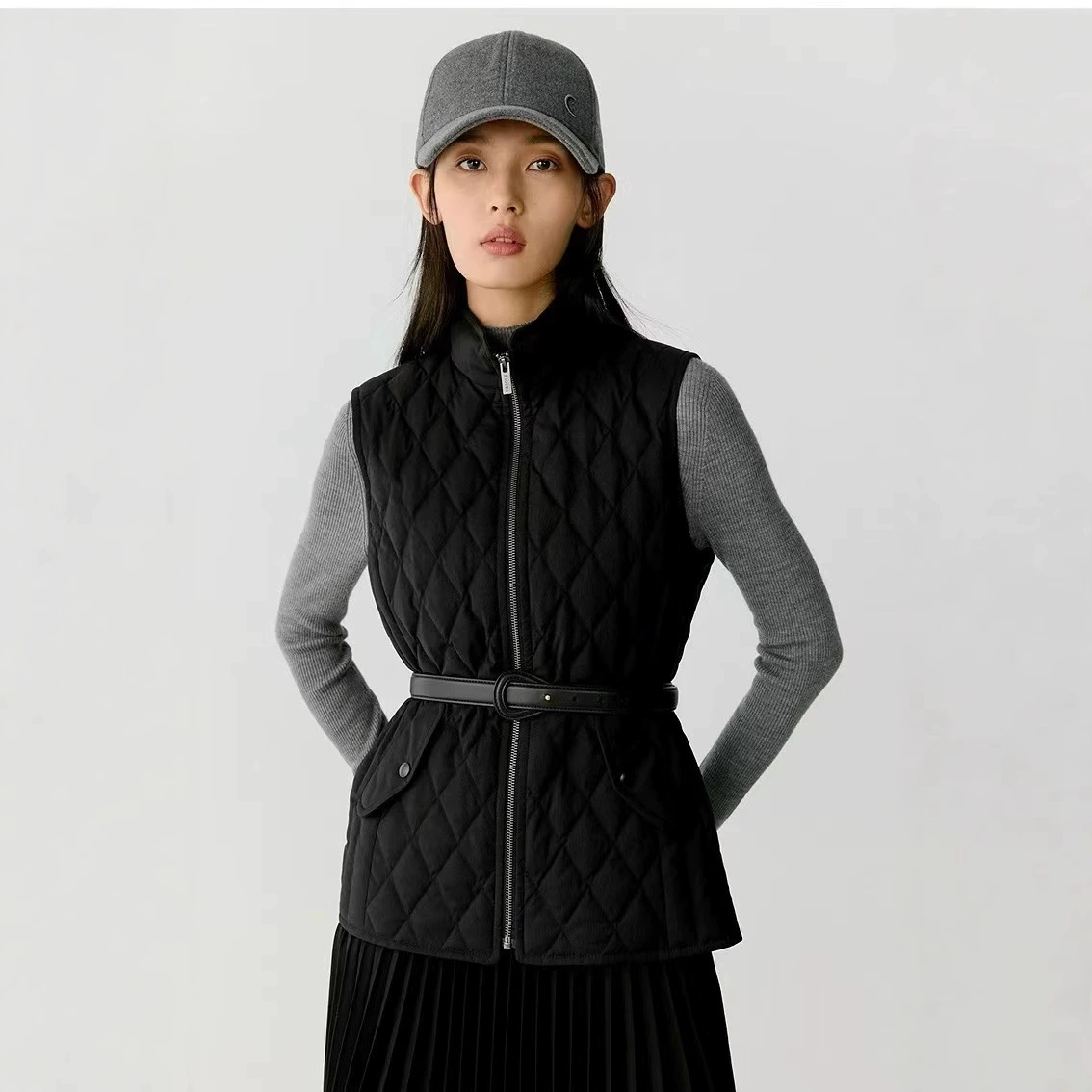 [Hug пуховик] IC Xiaohe Женская ранняя осень 2024 новый шерстяной смешанный пуховик жилет